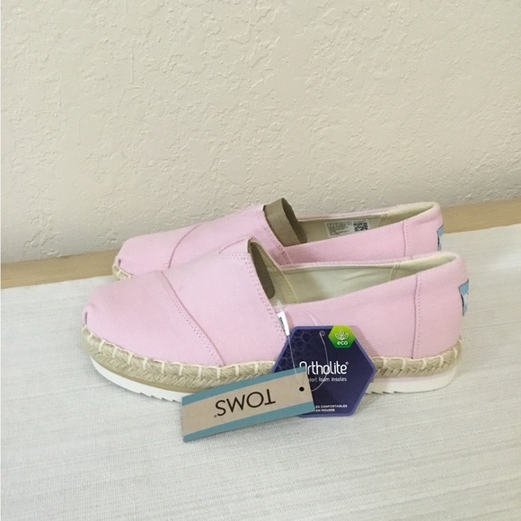 NEW TOMS Alpargata Platform Rope size 6 pink - Picture 1 of 8